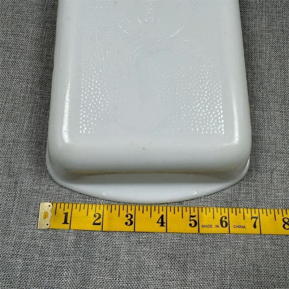Vintage Glasbake Milk Glass Pan 1.5 Qt Vegetable Medley Design